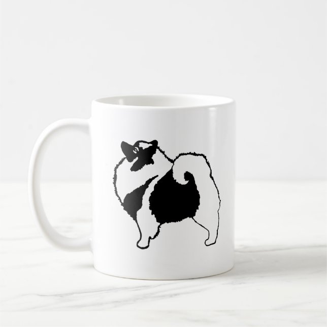 Keeshond Graphics  - Cute Original Dog Art Coffee Mug (Left)