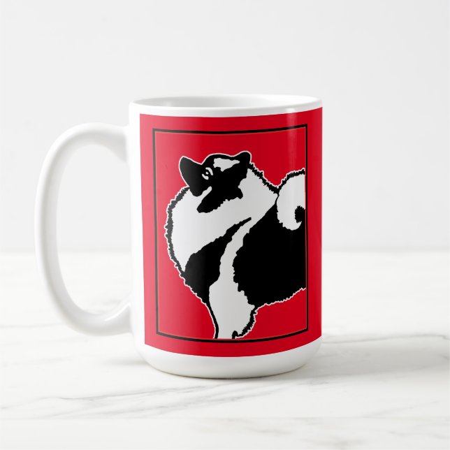 Keeshond Graphics  - Cute Original Dog Art Coffee Mug (Left)