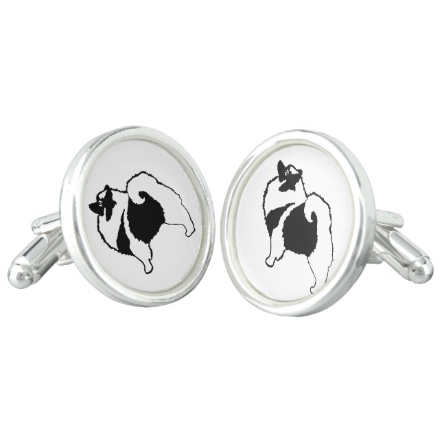 Keeshond Graphics  - Cute Original Dog Art Cufflinks (Angled)