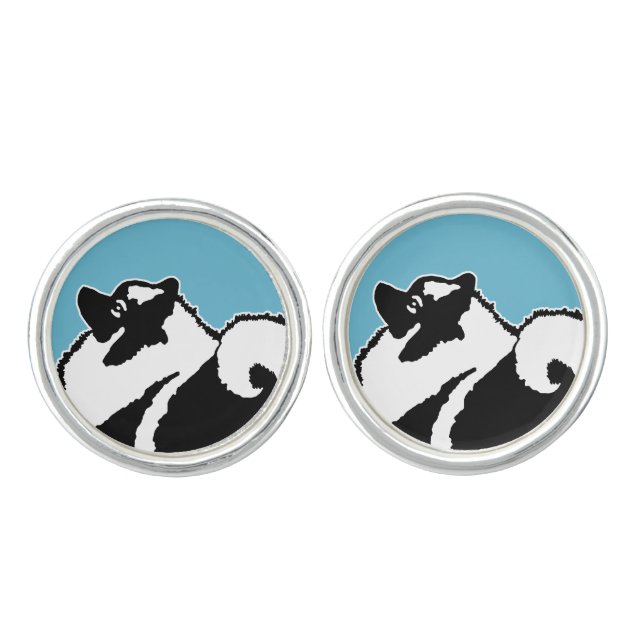 Keeshond Graphics  - Cute Original Dog Art Cufflinks (Front)