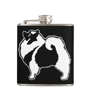Keeshond Graphics  - Cute Original Dog Art Flask