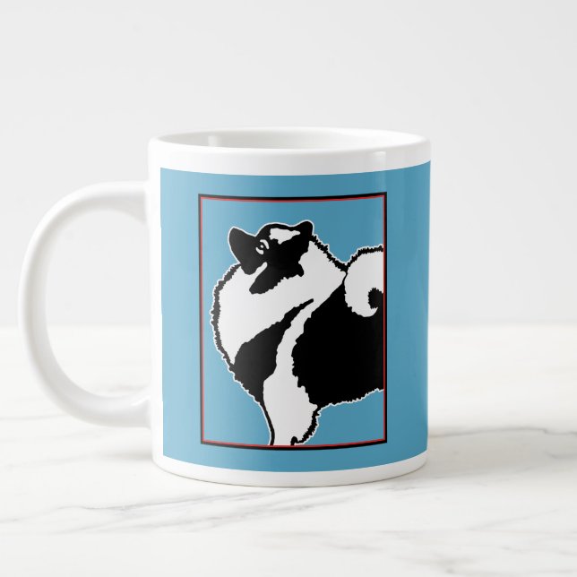 Keeshond Graphics  - Cute Original Dog Art Giant Coffee Mug (Left)