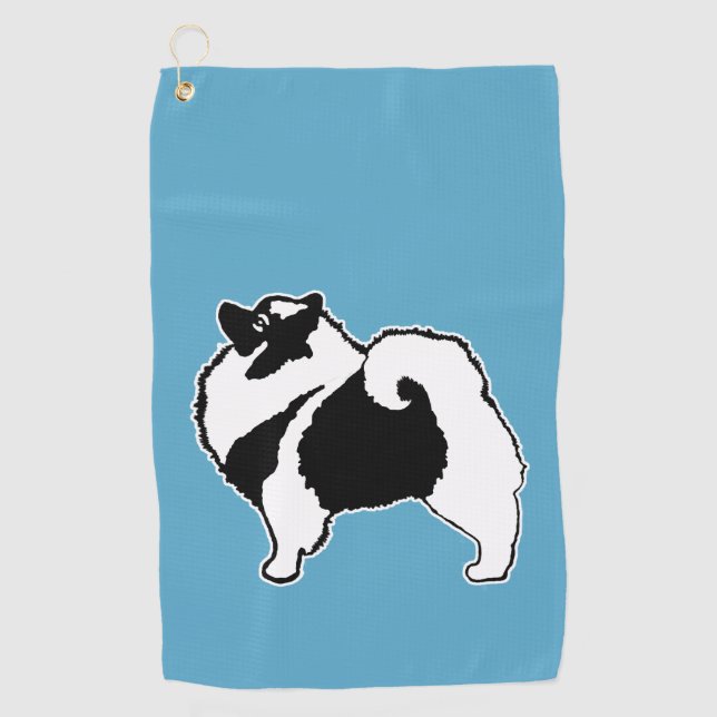 Keeshond Graphics  - Cute Original Dog Art Golf Towel (Front)