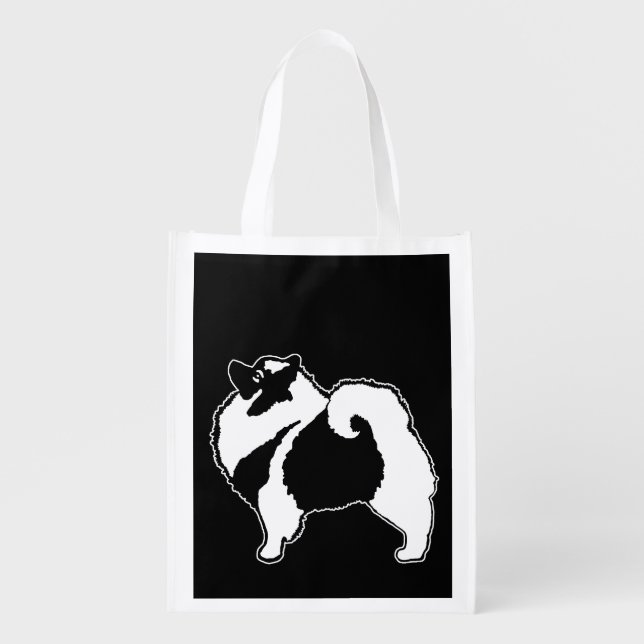 Keeshond Graphics  - Cute Original Dog Art Grocery Bag (Front)