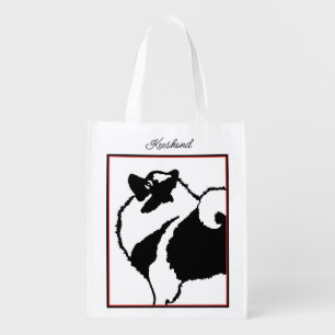 Keeshond Graphics - Cute Original Dog Art Grocery Bag