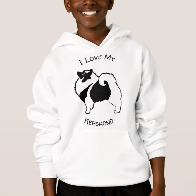 Keeshond Graphics  - Cute Original Dog Art Hoodie (Front)