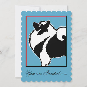 Keeshond Graphics  - Cute Original Dog Art Invitation