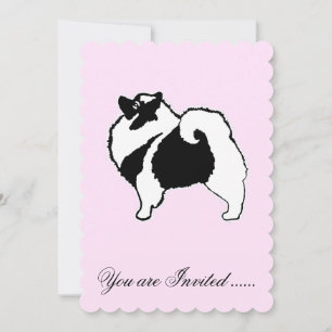 Keeshond Graphics  - Cute Original Dog Art Invitation
