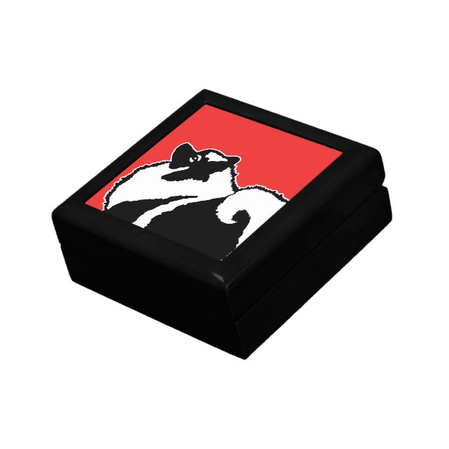 Keeshond Graphics  - Cute Original Dog Art Keepsake Box (Side)