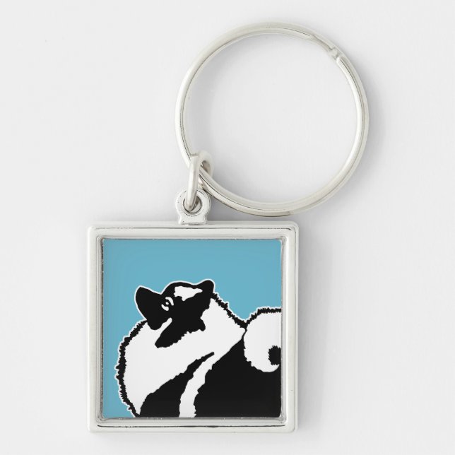 Keeshond Graphics  - Cute Original Dog Art Keychain (Front)