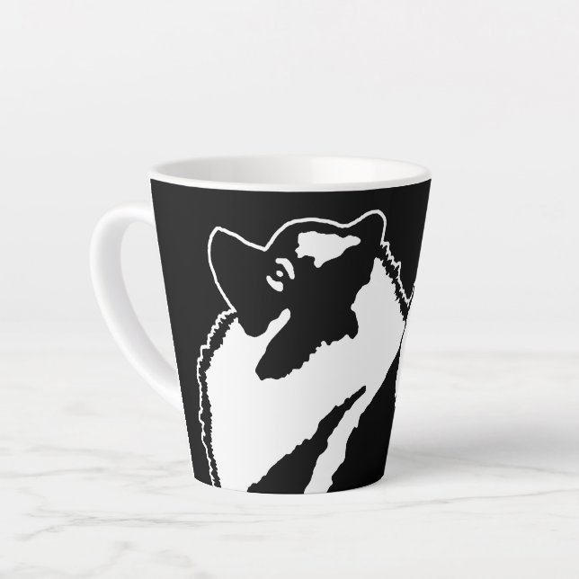 Keeshond Graphics  - Cute Original Dog Art Latte Mug (Left Angle)