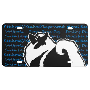 Keeshond Graphics  - Cute Original Dog Art License Plate