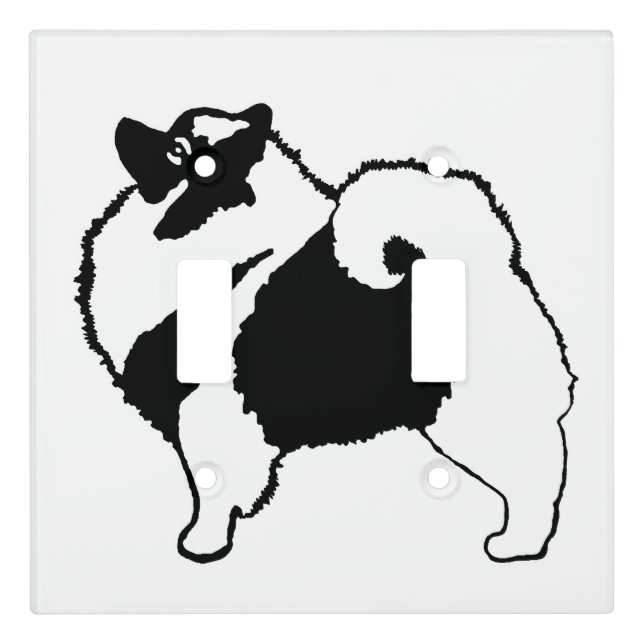 Keeshond Graphics  - Cute Original Dog Art Light Switch Cover (Front)