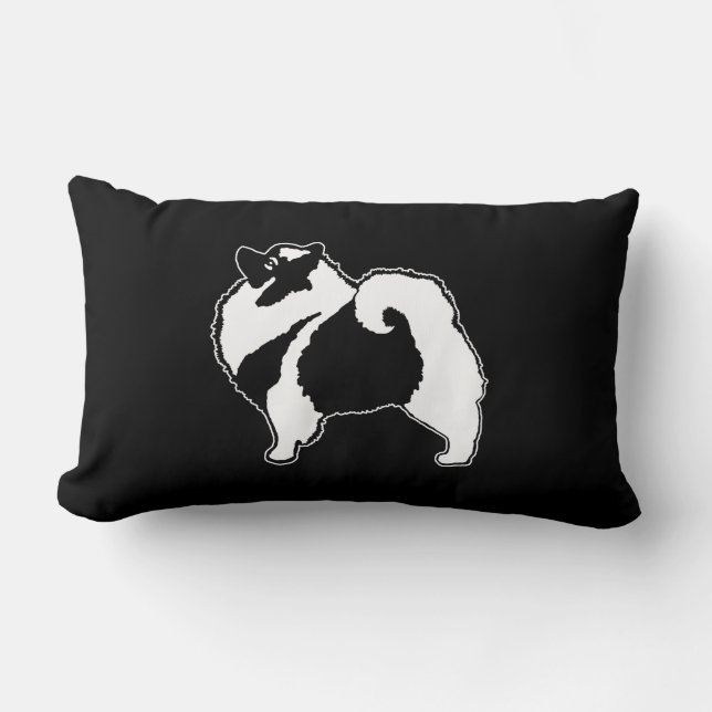 Keeshond Graphics  - Cute Original Dog Art Lumbar Pillow (Front)