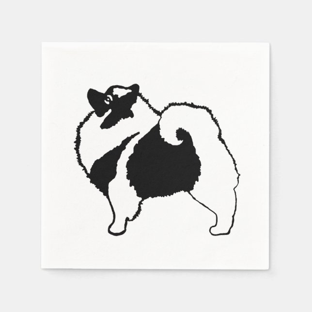 Keeshond Graphics  - Cute Original Dog Art Napkins (Front)