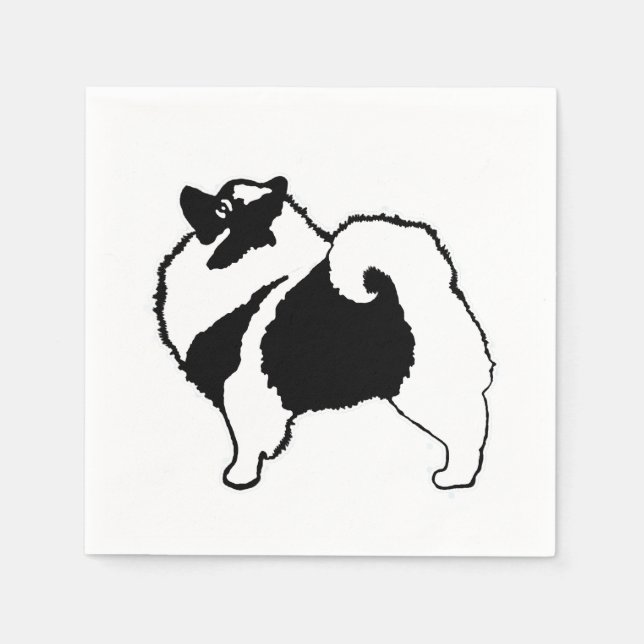 Keeshond Graphics  - Cute Original Dog Art Napkins (Front)