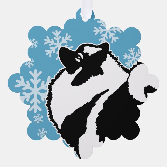 Keeshond Graphics  - Cute Original Dog Art Ornament Card (Front)