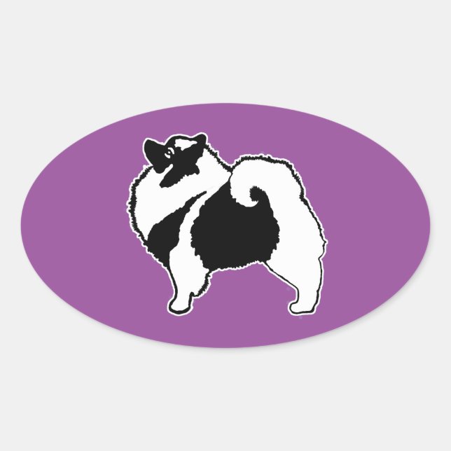 Keeshond Graphics  - Cute Original Dog Art Oval Sticker (Front)