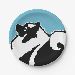 Keeshond Graphics  - Cute Original Dog Art Paper Plates