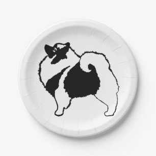 Keeshond Graphics  - Cute Original Dog Art Paper Plates