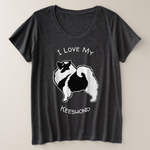 Keeshond Graphics  _ Cute Original Dog Art Plus Size T_Shirt