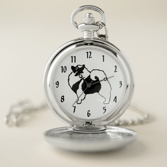 Keeshond Graphics  - Cute Original Dog Art Pocket Watch (Inside)