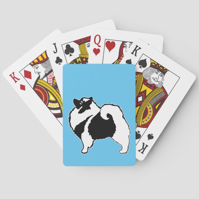 Keeshond Graphics  - Cute Original Dog Art Poker Cards (Back)
