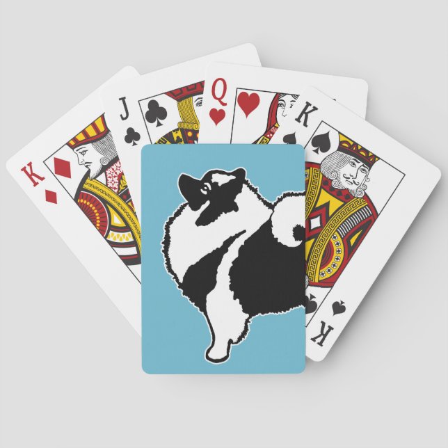 Keeshond Graphics  - Cute Original Dog Art Poker Cards (Back)