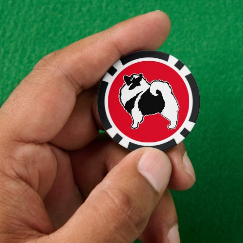 Keeshond Graphics  _ Cute Original Dog Art Poker Chips