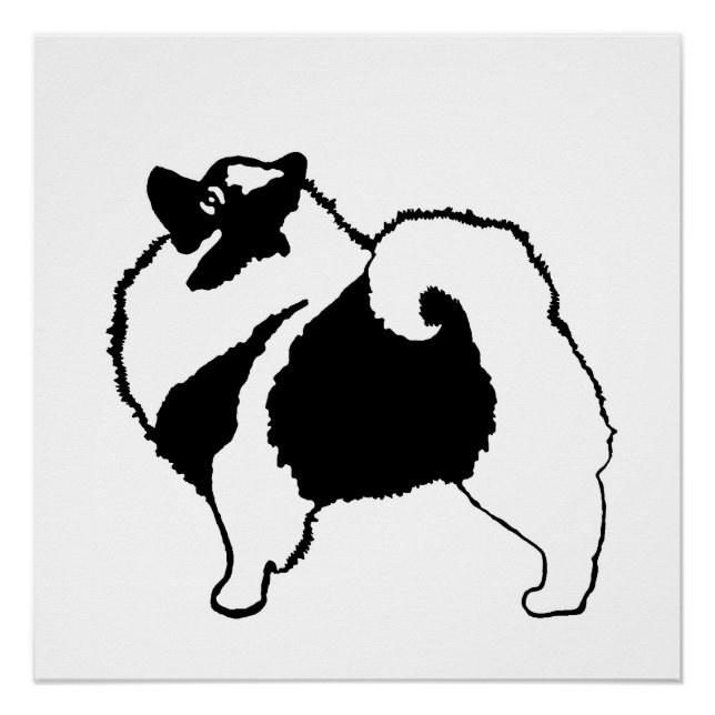 Keeshond Graphics  - Cute Original Dog Art Poster (Front)