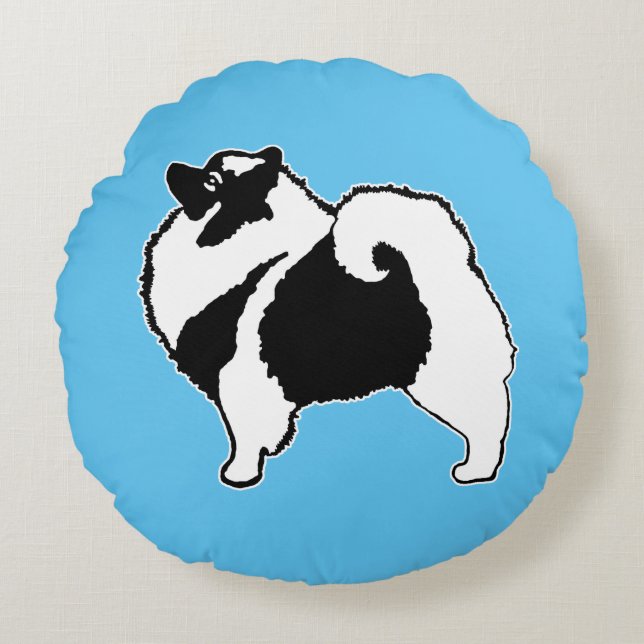 Keeshond Graphics  - Cute Original Dog Art Round Pillow (Front)