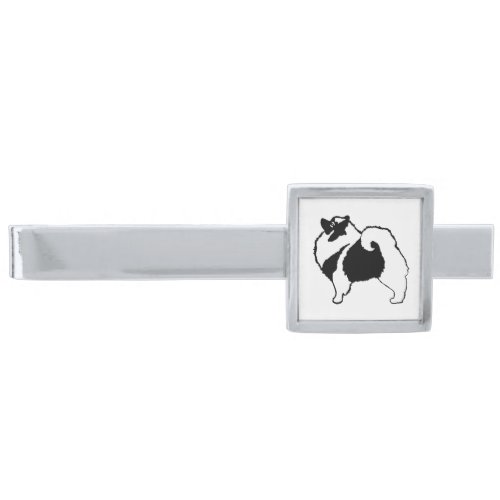 Keeshond Graphics  _ Cute Original Dog Art Silver Finish Tie Clip