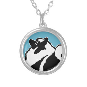 Keeshond Graphics  - Cute Original Dog Art Silver Plated Necklace