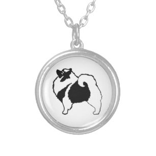 Keeshond Graphics  - Cute Original Dog Art Silver Plated Necklace