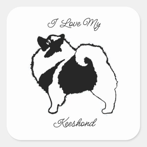 Keeshond Graphics  _ Cute Original Dog Art Square  Square Sticker