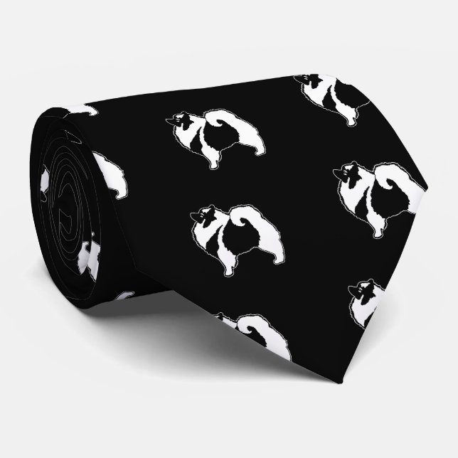 Keeshond Graphics  - Cute Original Dog Art Tie (Rolled)