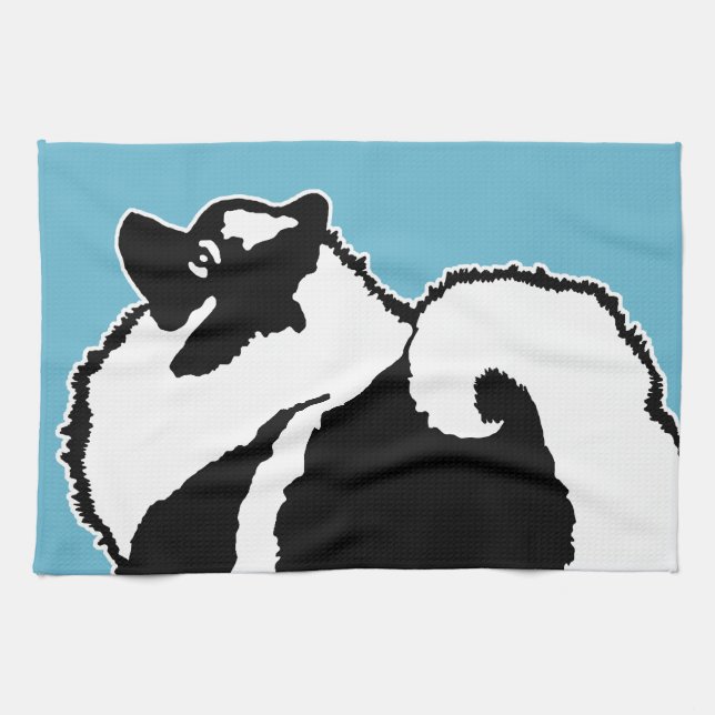 Keeshond Graphics  - Cute Original Dog Art Towel (Horizontal)