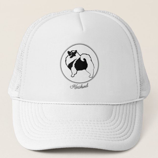 Keeshond Graphics  - Cute Original Dog Art Trucker Hat (Front)