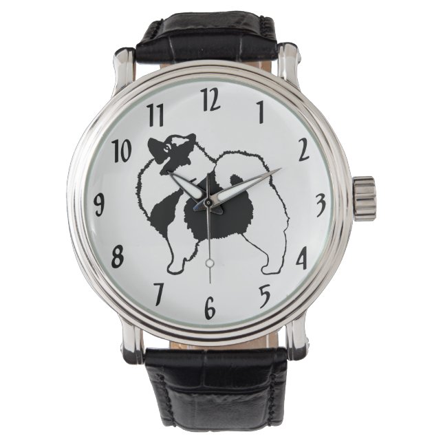 Keeshond Graphics  - Cute Original Dog Art Watch (Front)