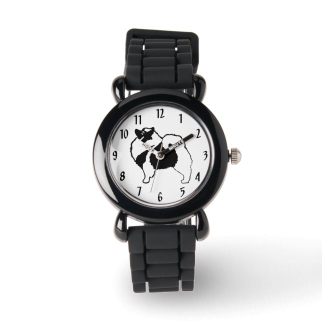 Keeshond Graphics  - Cute Original Dog Art Watch (Front)