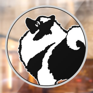 Keeshond Graphics - Cute Original Dog Art Window Cling