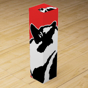 Keeshond Graphics  - Cute Original Dog Art Wine Box