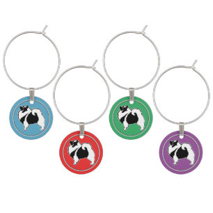 Keeshond Graphics - Cute Original Dog Art Wine Charm