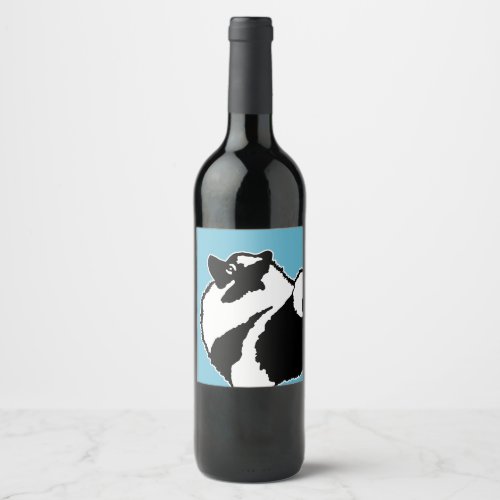 Keeshond Graphics  _ Cute Original Dog Art Wine Label