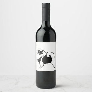 Keeshond Graphics - Cute Original Dog Art Wine Label
