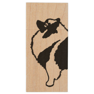 Keeshond Graphics  - Cute Original Dog Art Wood Flash Drive