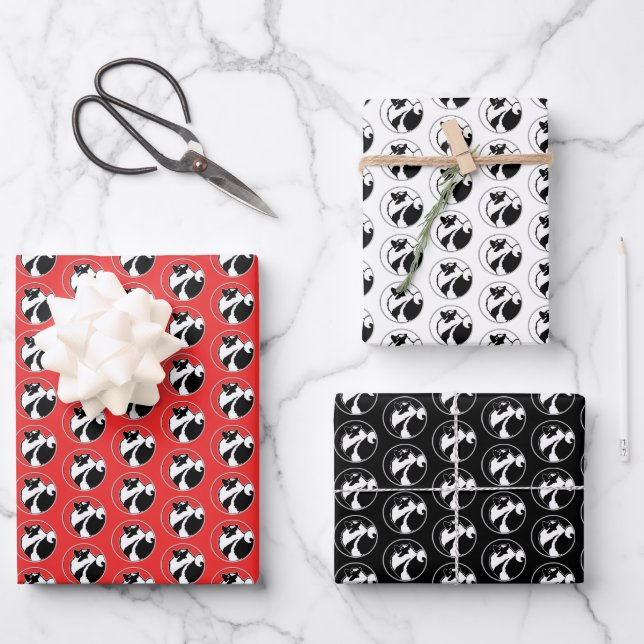 Keeshond Graphics  - Cute Original Dog Art Wrapping Paper Sheets (Front)