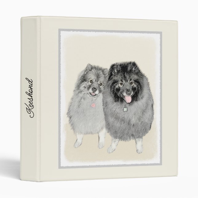 Keeshond Graphics Keeshond Mom and Son 3 Ring Binder (Front/Spine)