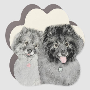 Keeshond Graphics Keeshond Mom and Son Car Magnet