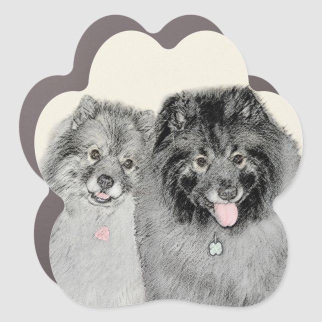 Keeshond Graphics Keeshond Mom and Son Car Magnet (Front)